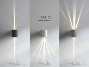 Buitenlamp gevelverlichting stainless steel up & downlighter 'Canto 2' Nordlux LED 2x6W warm wit - FOIR