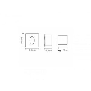 Trapverlichting zwart vierkant 'Blace' led 1W - FOIR