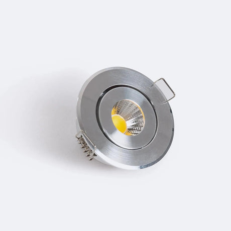 Inbouwspot zilver rond 1W COB LED warm wit 45mm zaagmaat 2700k - FOIR
