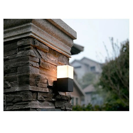 Buitenlamp zwart 'Titanium' vierkant E27 fitting wandlamp - FOIR