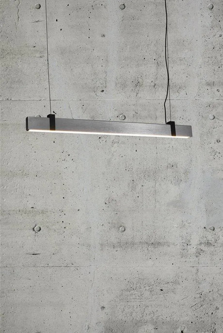 Grote brede plafondlamp met LED lichtbron industrieel lilt Nordlux geborsteld staal 2010603051