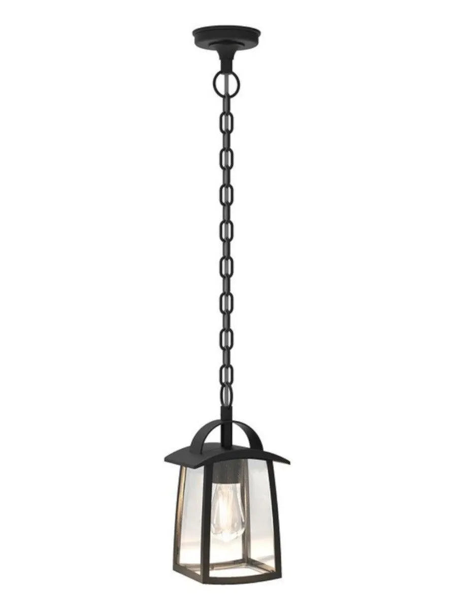 Hanglamp zwart glas e27 fitting vierkant 