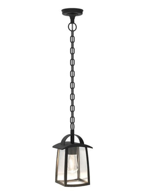 Hanglamp zwart glas e27 fitting vierkant 