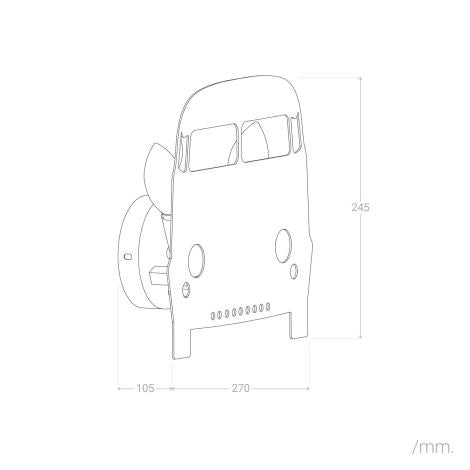 Wandlamp hout kinderkamer auto 2x e14