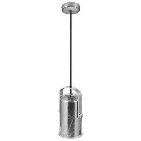 Hanglamp zilver industrieel gegalvaniseerd E27 fitting 'Nordlux porter 9' 9 cm - FOIR