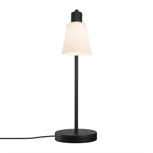 Zwarte tafellamp met E14 fitting schakelaar en glazen kap Nordlux 'Molli' - FOIR