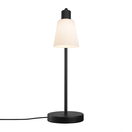 Zwarte tafellamp met E14 fitting schakelaar en glazen kap Nordlux 'Molli' - FOIR