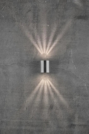 Buitenlamp gevelverlichting stainless steel up & downlighter 'Canto 2' Nordlux LED 2x6W warm wit - FOIR