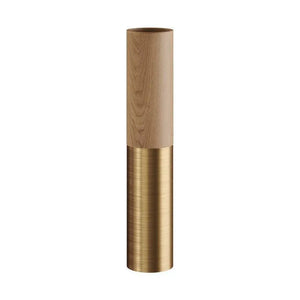 Hanglamp spot E14 fitting losse kap hout titanium-Geborsteld messing - FOIR