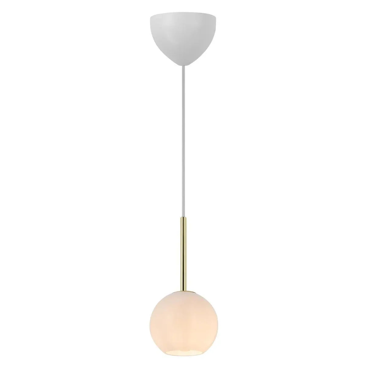 Kleine hanglamp messing en opaalglas met E14 fitting dimbaar designverlichting nordlux franca 2312523035 5704924015885 2326282