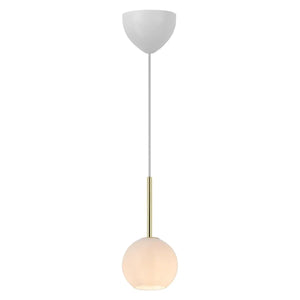 Kleine hanglamp messing en opaalglas met E14 fitting dimbaar designverlichting nordlux franca 2312523035 5704924015885 2326282