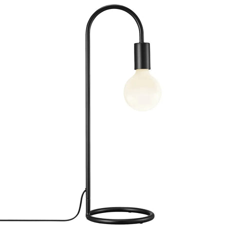 Kleine zwarte tafellamp met E27 fitting en schakelaar 'Nordlux Paco' - FOIR
