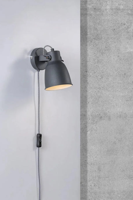 Wandlamp antraciet met schakelaar en E27 fitting - Nordlux Adrian leeslamp - FOIR