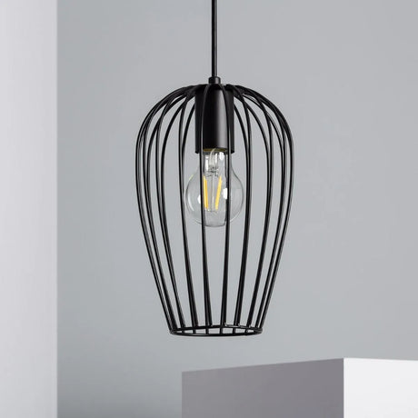 Hanglamp kooi industrieel zwart e27 fitting