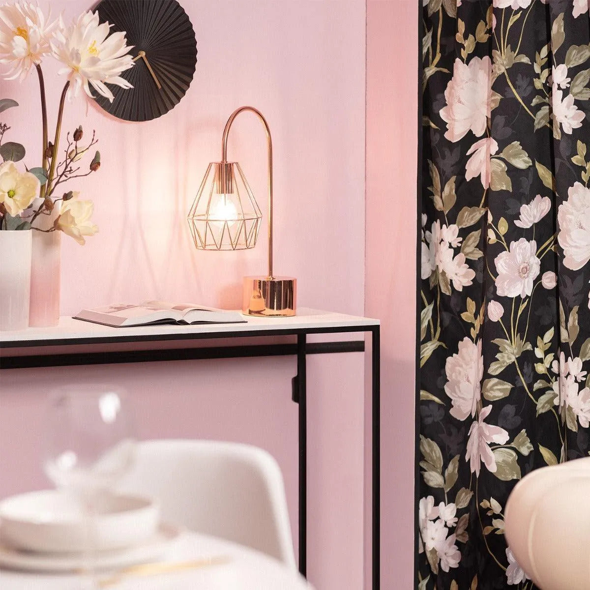 Bureaulamp open ontwerp e27 fitting koperen afwerking