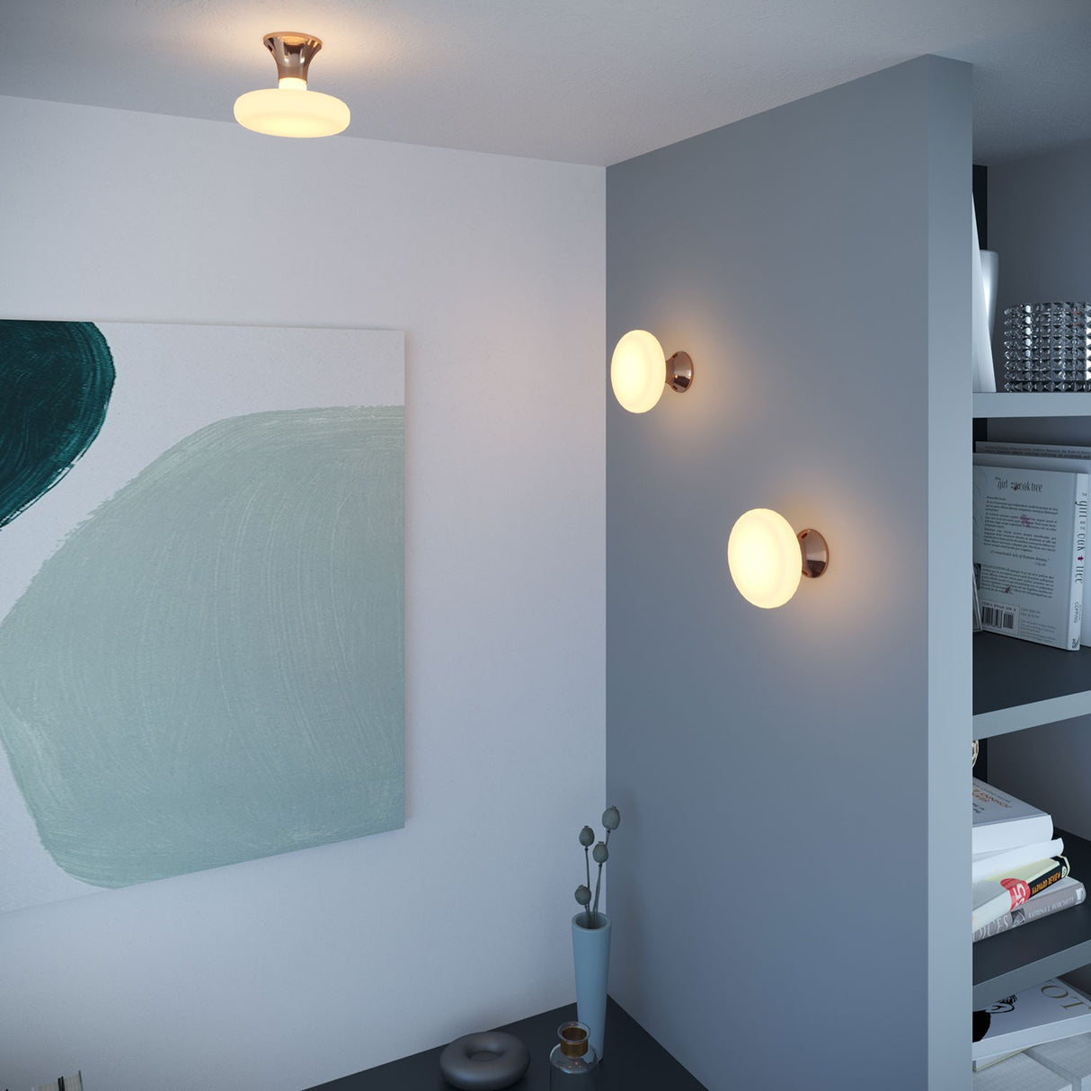 Wandlamp Koper desgi Luce e27 rond