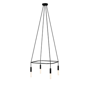 Kroonluchter modern 4x vierkant design met led lampen