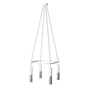 Kroonluchter eettafel Hanglamp zwart vierkant 4X e27 met led