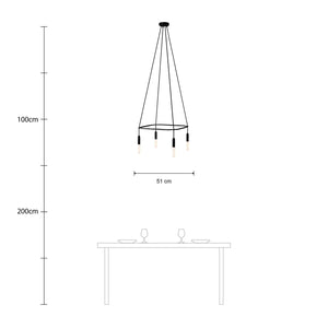 Kroonluchter modern 4x vierkant design met led lampen