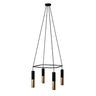 Kroonluchter eettafel Hanglamp zwart vierkant 4X e27 met led