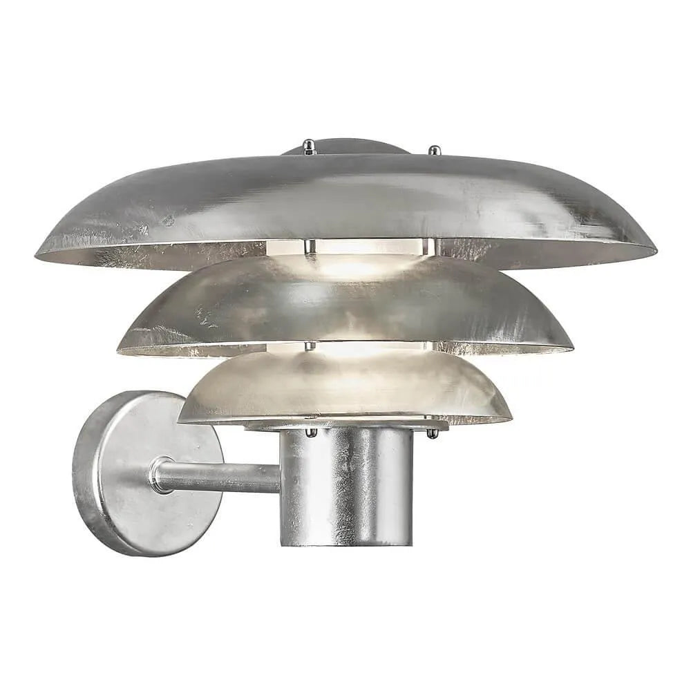 Buitenlamp zilver Nordlux e27 fitting modern metaal gegvalvaniseerd