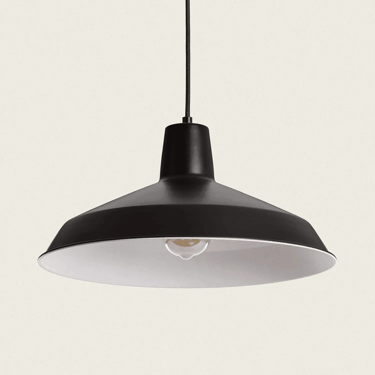 Industriele hanglamp geel met E27 fitting 'Abigail'-Zwart - FOIR