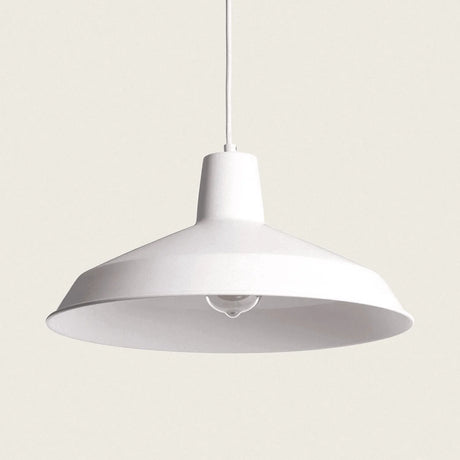 Industriele hanglamp geel met E27 fitting 'Abigail'-Wit 40 cm - FOIR