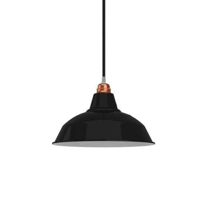 Lampenkap zwart industrieel e27 fitting metaal