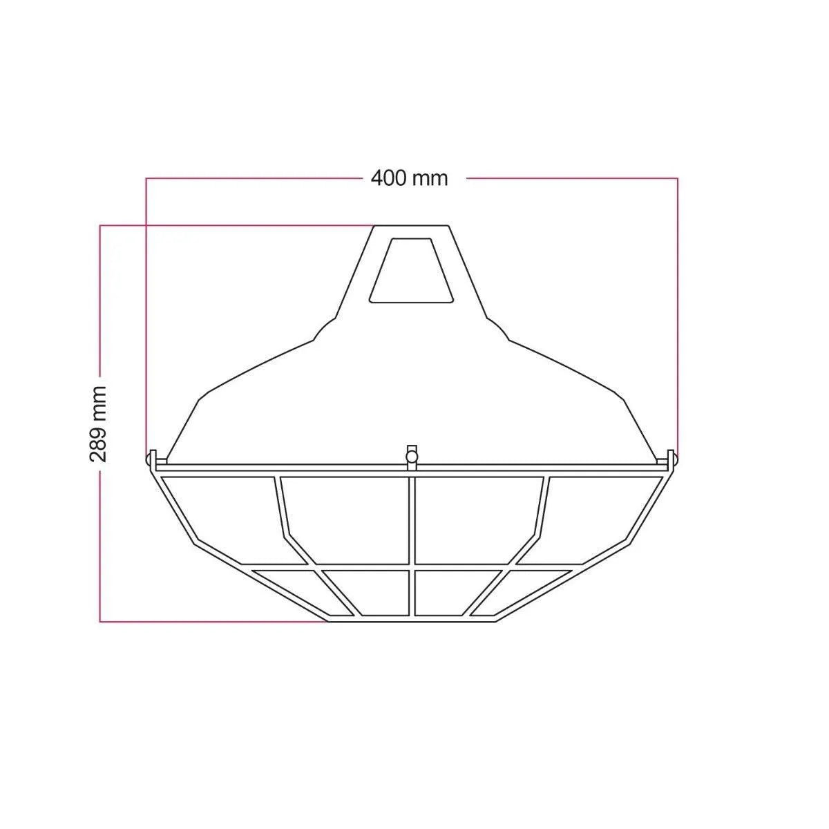 Lampenkap industrieel met kooi zwart 'Haven' gat e27 fitting 40 cm - FOIR