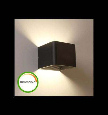 Wandlamp Quadra led zwart metaal warm wit dimbaar - FOIR