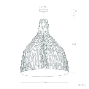 Hanglamp Rotan Kettle e27 30 cm gevlochten