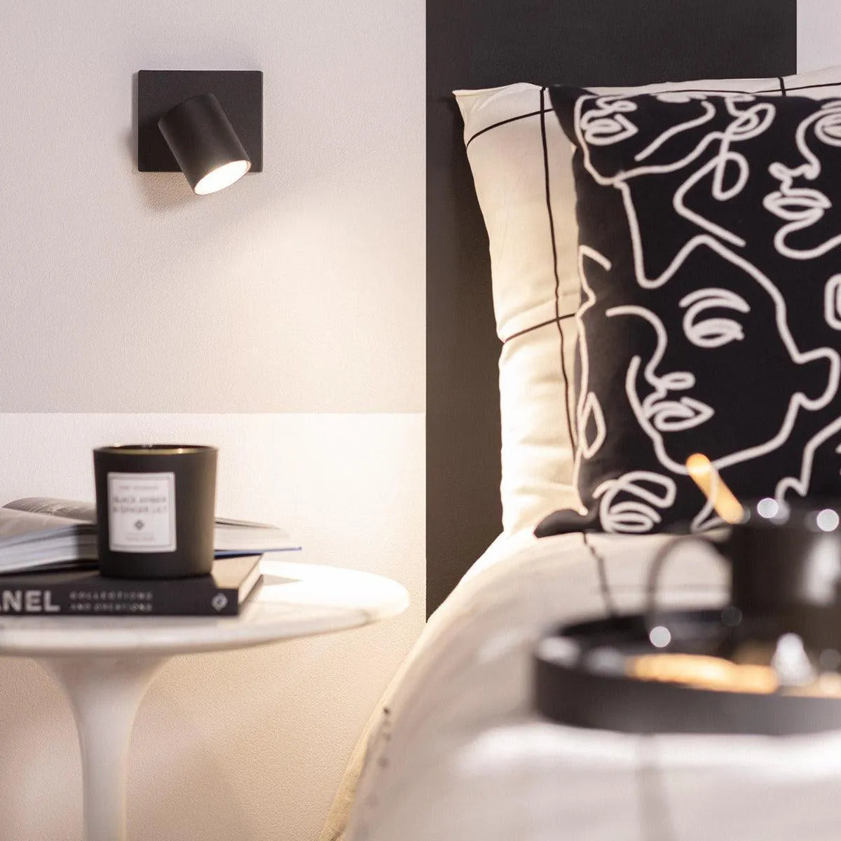 Zwarte leeslamp modern aluminium GU10 fitting verstelbaar