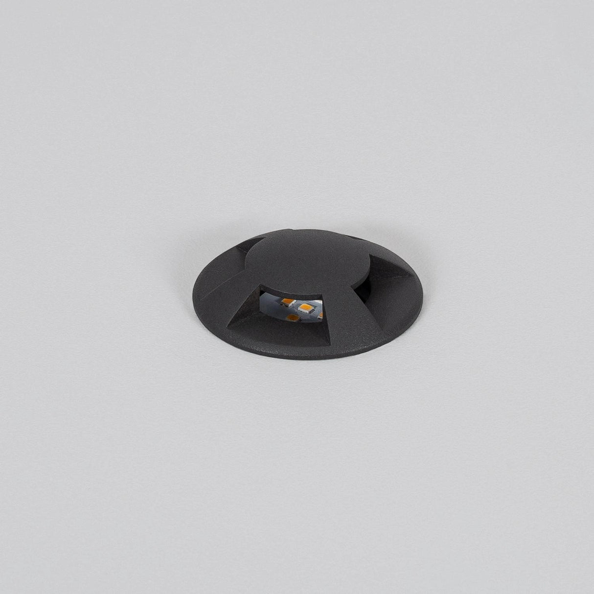 Grondspot Zwart 3W led warm wit 52mm 24V
