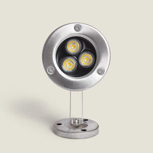 Buitenspot 12V Vijver of zwembad onderdompelbaar 3W warm wit 3000K RVS