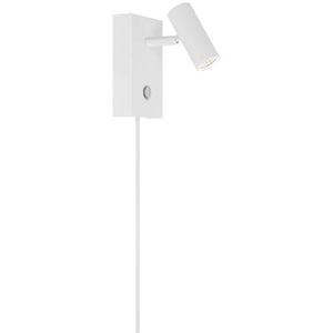 Wandlamp leeslamp wit verstelbaar 'Omari' moodmaker met schakelaar stekker - FOIR