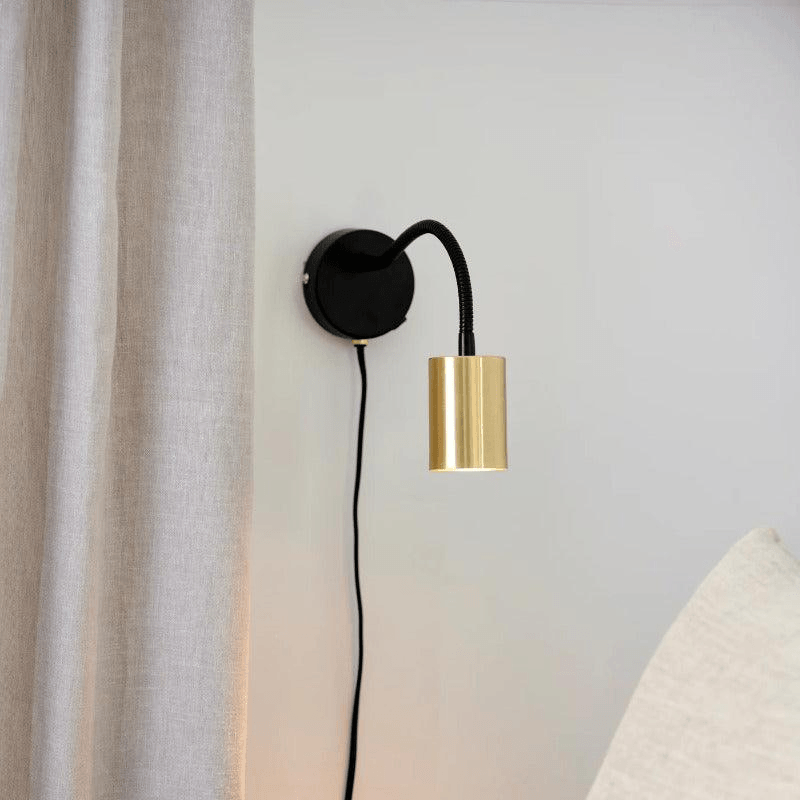 Wandlamp slaapkamer lamp zwart & messing 'Explore' Nordlux GU10 verstelbaar lamp slaapkamer 2113261035 - FOIR