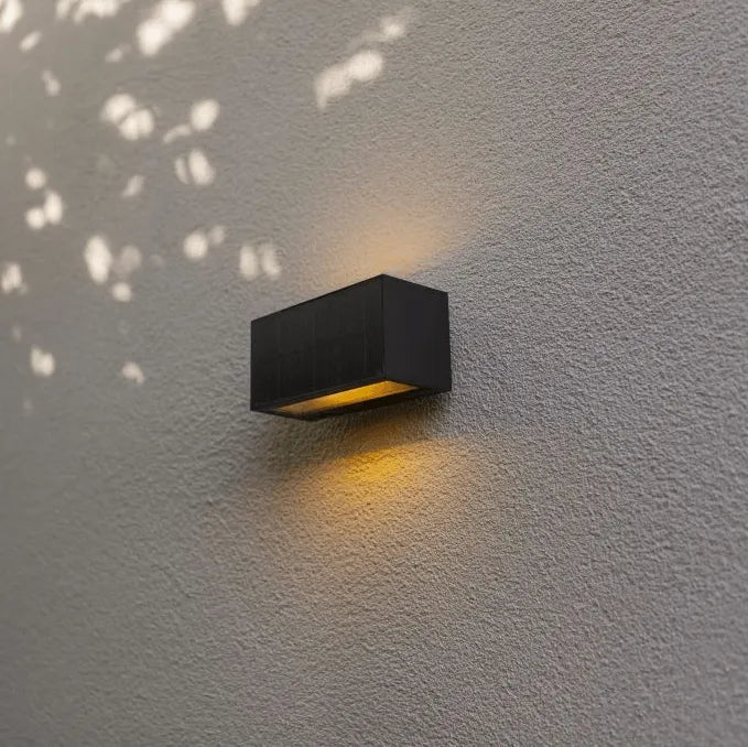 Buitenlamp vierkant Hybrid Gevelverlichting solar LED batterij Inka 18 cm - FOIR