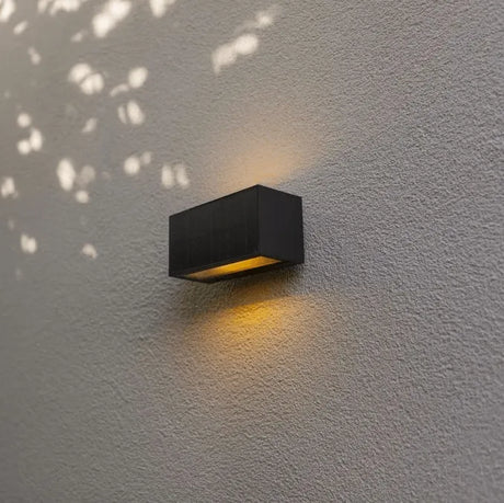 Buitenlamp vierkant Hybrid Gevelverlichting solar LED batterij Inka 18 cm - FOIR
