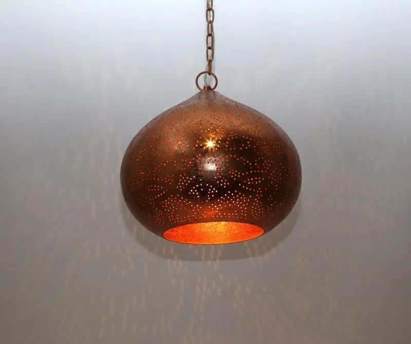 Koperen hanglamp e27 fitting 230mm blad koper