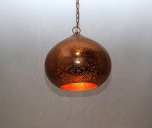 Koperen hanglamp e27 fitting 230mm blad koper