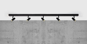 Plafondlamp zwart breed 5 verstelbare spots Nordlux 'Omari' 118 cm - FOIR