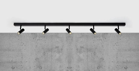 Plafondlamp zwart breed 5 verstelbare spots Nordlux 'Omari' 118 cm - FOIR