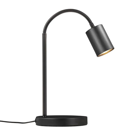 Kleine zwarte tafellamp met schakelaar en GU10 fitting Nordlux Explore - FOIR