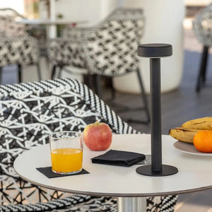 Oplaadbare tafellamp ingebouwde LED dimbaar 'Pam'-Zwart 30cm - FOIR