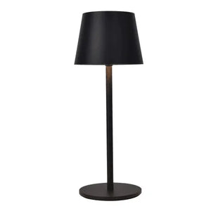 Oplaadbare tafellamp zwart met ingebouwde LED lichtbron batterij Roble 28 cm - FOIR