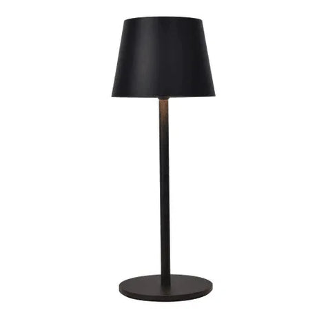 Oplaadbare tafellamp zwart met ingebouwde LED lichtbron batterij Roble 28 cm - FOIR