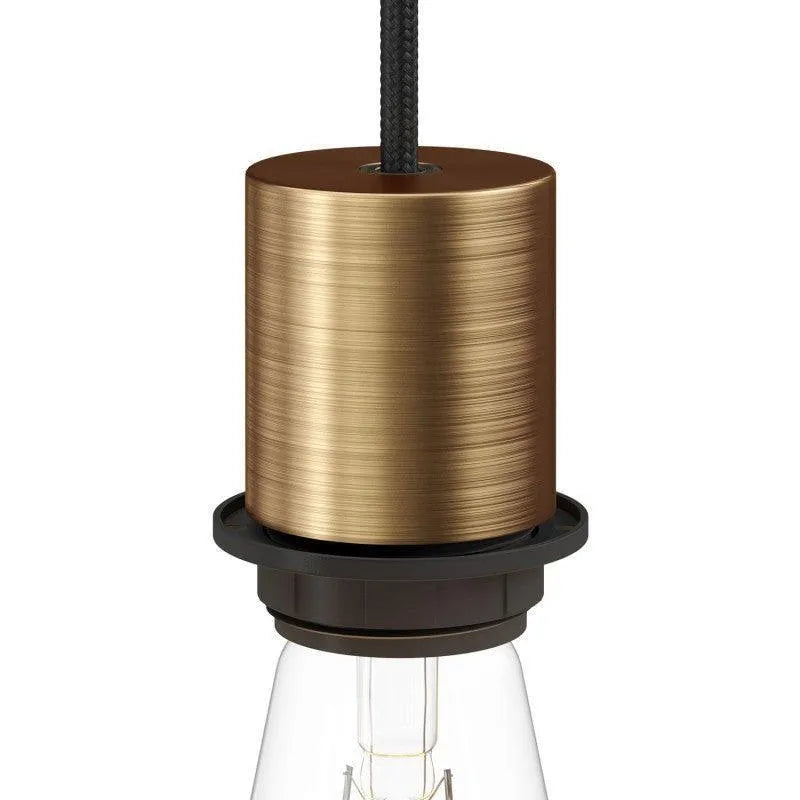 Fitting lamp messing e27 glad ontwerp met lampenkap ring - FOIR