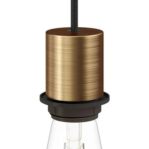 Fitting lamp messing e27 glad ontwerp met lampenkap ring - FOIR