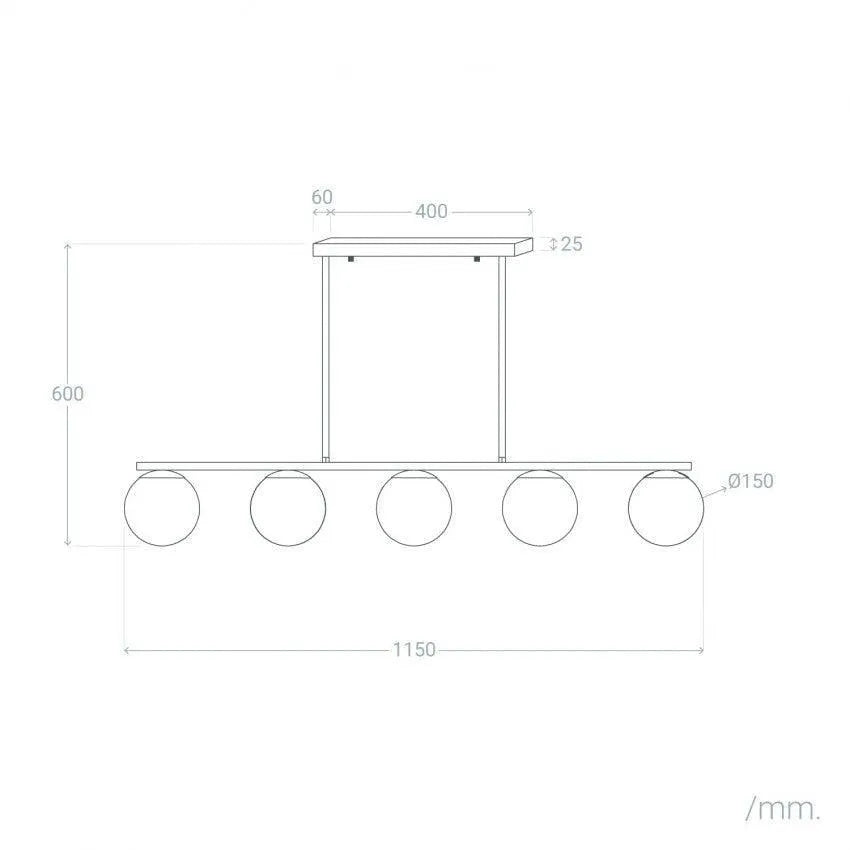 Hanglamp messing modern 'Bokor' e27 fitting opaal glas 115cm - FOIR