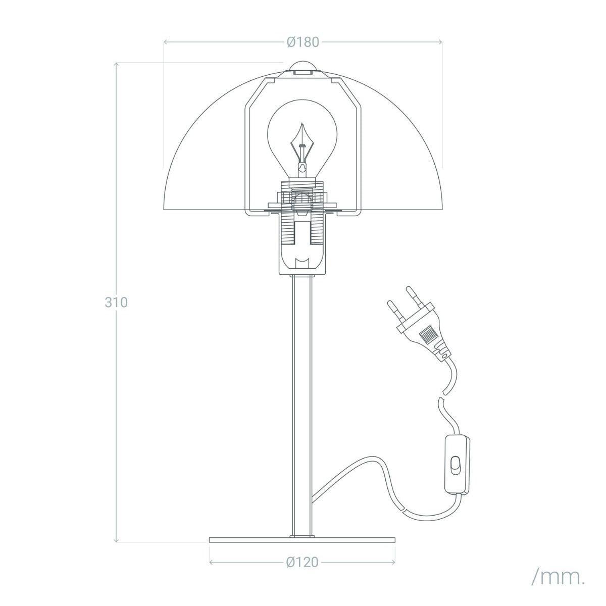 Tafellamp wit goud 'Wave' modern e14 fitting 300= Cmm - FOIR